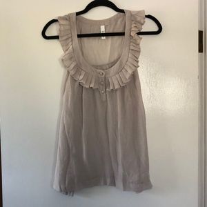 Pleated scoop neck top